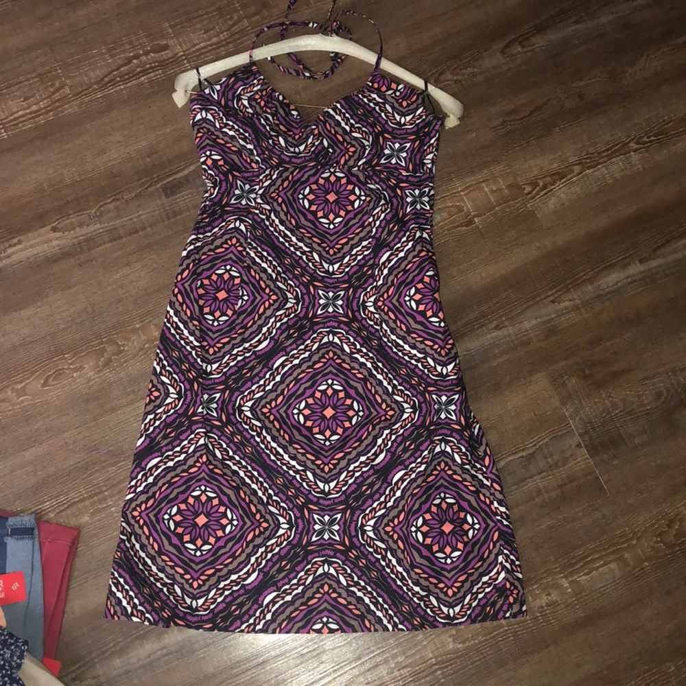 H&M purple print halter dress size 6